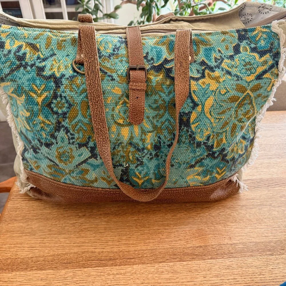 ✈️ Myra Bag "Aqua Magic" Weekender – Boho Vintage Style - Picture 2 of 7